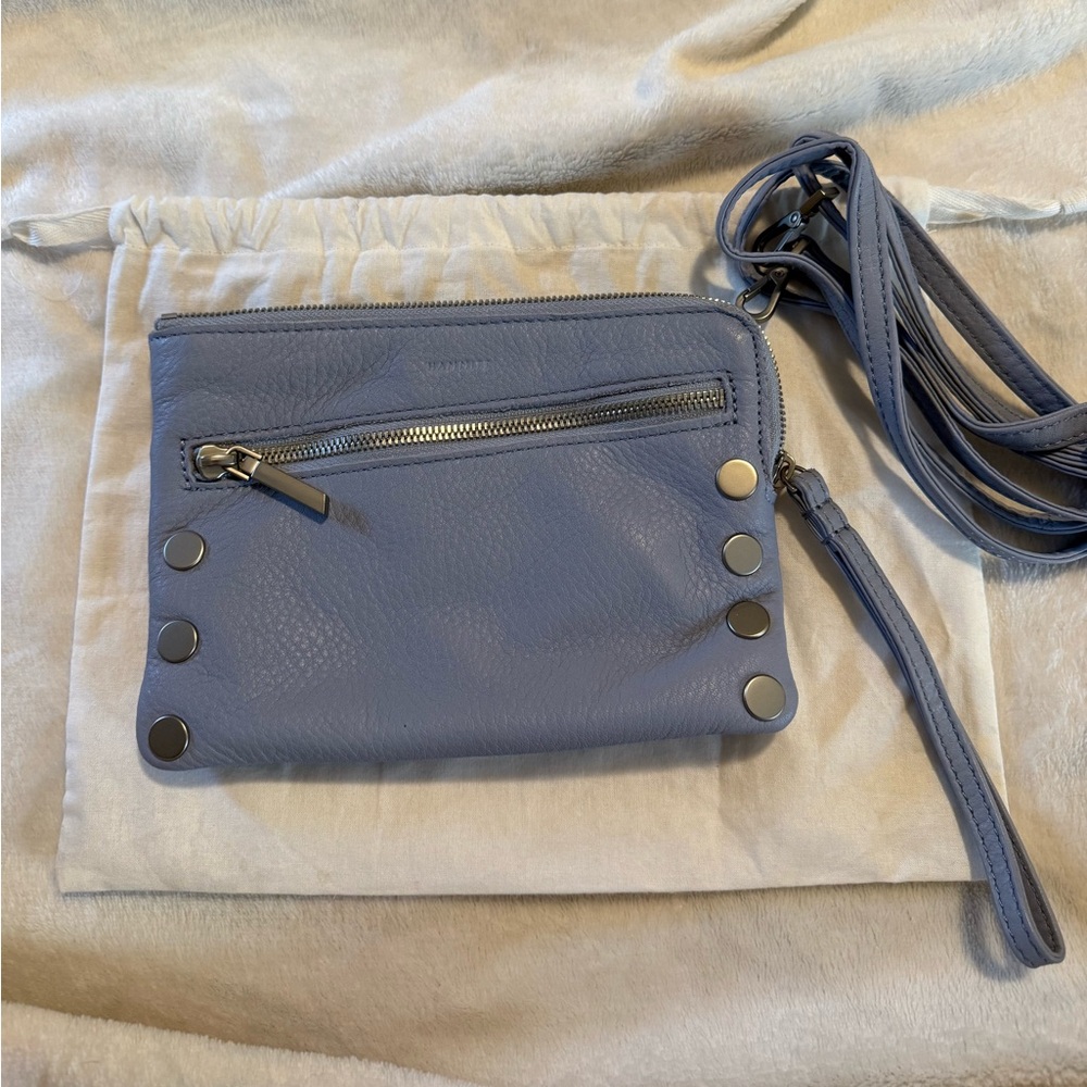 Hammitt pebble light blue leather small crossbody